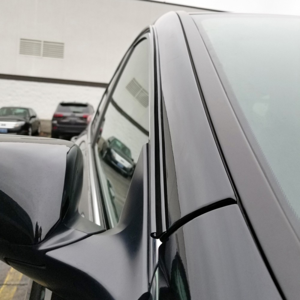 Gloss Black Molding Drip Rail Rain Gutter Guards; Two 10'